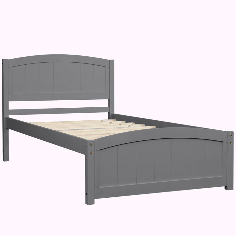 Slat Bed, Gray