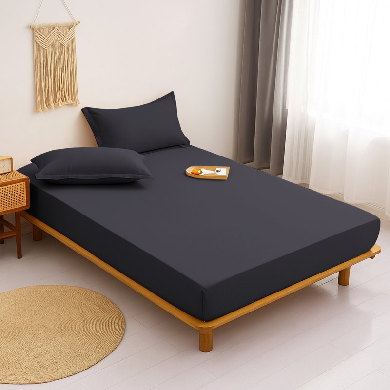 Aspire Homeware Ultra Soft 40cm Deep Fitted Sheet for Extra Deep Mattress and Cozy Sleep, Charcoal, Super King (6')