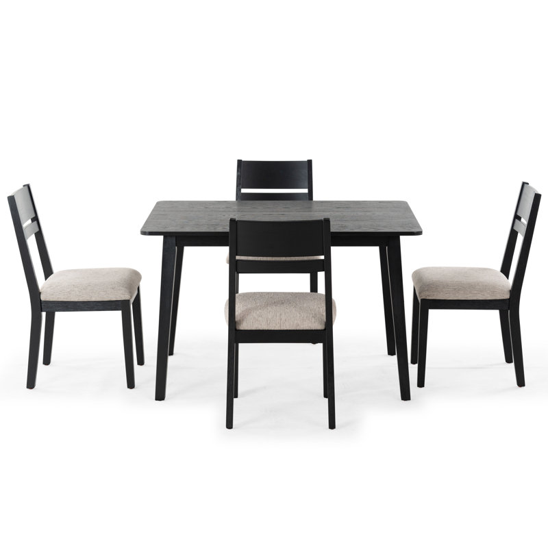 Bellalexa Rectangular 48'' L x 36'' W Dining Set, Black