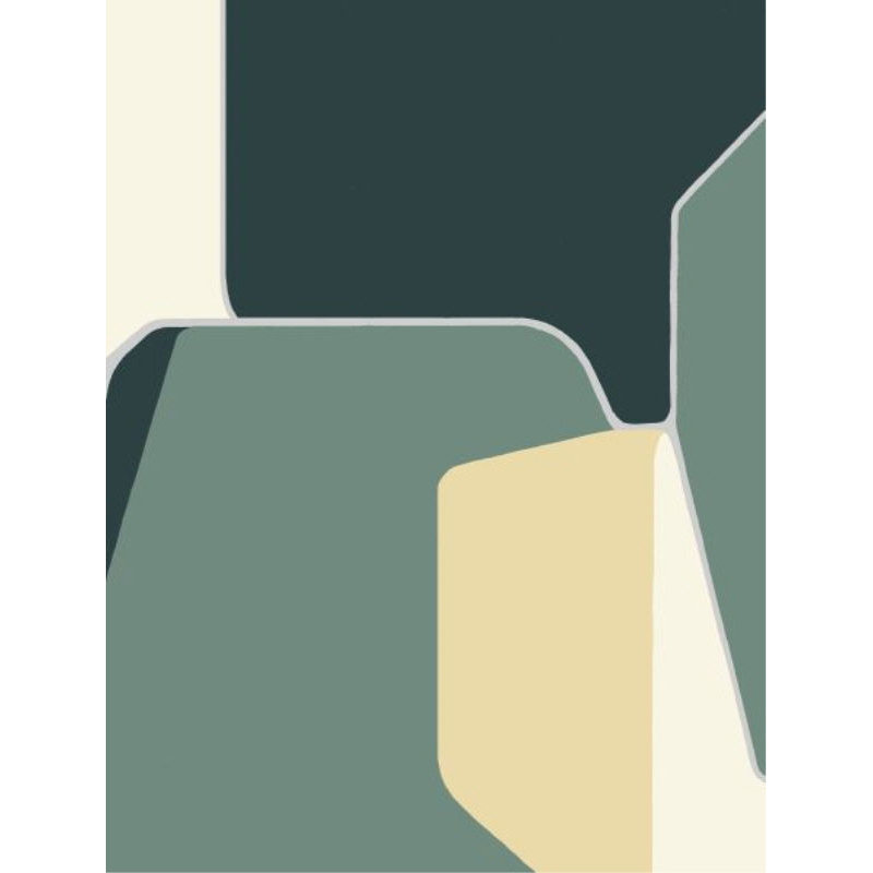 Monorail I Print by Sara Brown, 53" H x 40" W x 1.5 " D, Gilded Silver