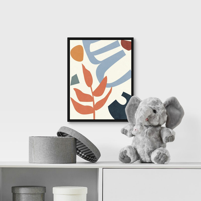 Art peinture, H 14 po x l 11 po x P 1,2 po, Cadre en toile flottante noir/rose/bleu/orange