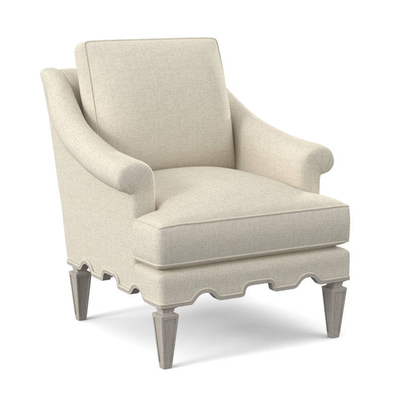 Palm Upholstered Armchair, Bisque, Venice Navy 100% Polyester
