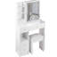 Petit espace - meuble-lavabo et tabouret rembourré convenable: bureau de tiroir gauche de 29,2 po, commande par miroir réglable à trois couleurs de luminosité, commande par miroir