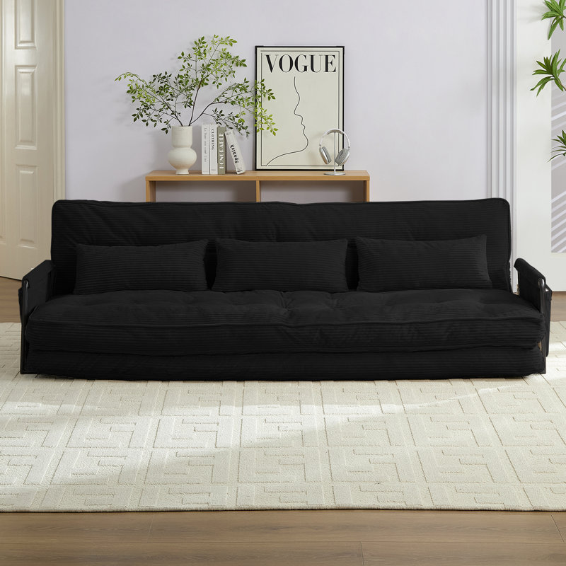 1+3 Piece Convertible Sofa Bed Set - Reclining & Sectional With 6-way Adjustable Backrests, Tufted Corded Fabric, Storage Pockets - Space-saving Living Room Solution