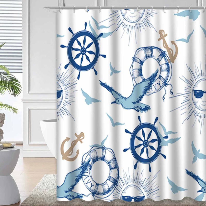 Rideau de douche avec 12 crochets, L 72 po x l 72 po
