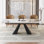 63'' to 94.5” Extendable Dining Table For 8-10 with Sintered Stone Tabletop and Metal Base
