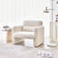 Canapé simple 33,86 po et coussin décoratif, structure en bois massif, capacité de 300 lb pour les petits espaces-917330609