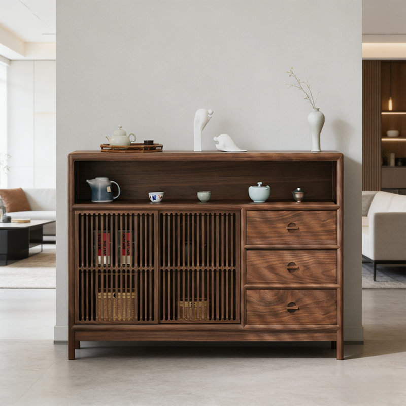 Table de buffet multifonctionnelle à grille, H 35,43 po x l 55,12 po x P 14,96 po