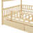 Full Size Wooden House Bed With Two Drawers, Natural-1219482584