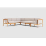 Haven 6-Piece Teak Outdoor Sectional with Sunbrella Cushions