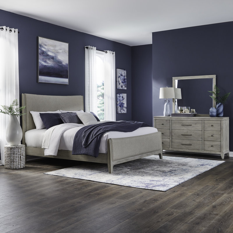 Aathan California King Bed, Dresser & Mirror Bedroom Set, California King