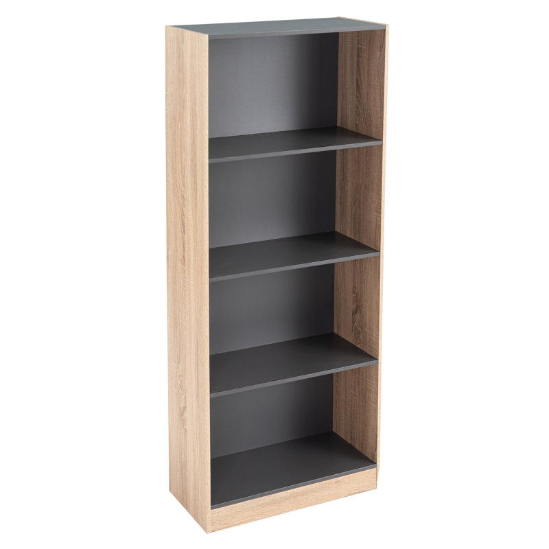Rimas 151cm H x 35cm W Particle Board Bookcase, Grey/Brown