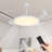 42 Inch Retractable Ceiling Fan,Low Profile Ceiling Fan With Light And Remote,Modern Fan With Retractable Blades For Dinning Room Living Room Bedroom,Dimmable,Timer Setting-1896408748