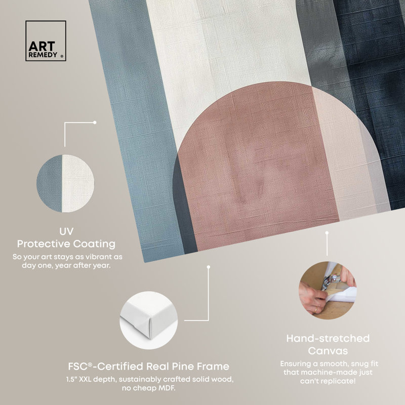 Abstract Geometric Shapes Canvas Wall Art in Neutral Tones, 30" x 36"