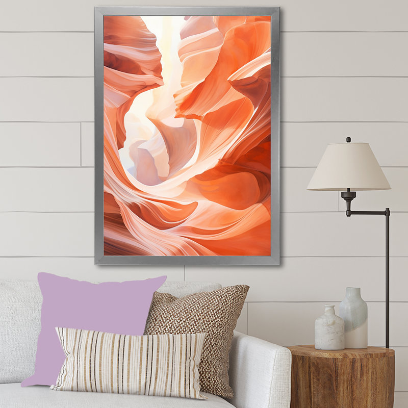 Canyon Antelope liquide Art II - impression sur toile Canyon, Cadre photo argenté, H 40 po x l 30 po x P 1,5 po