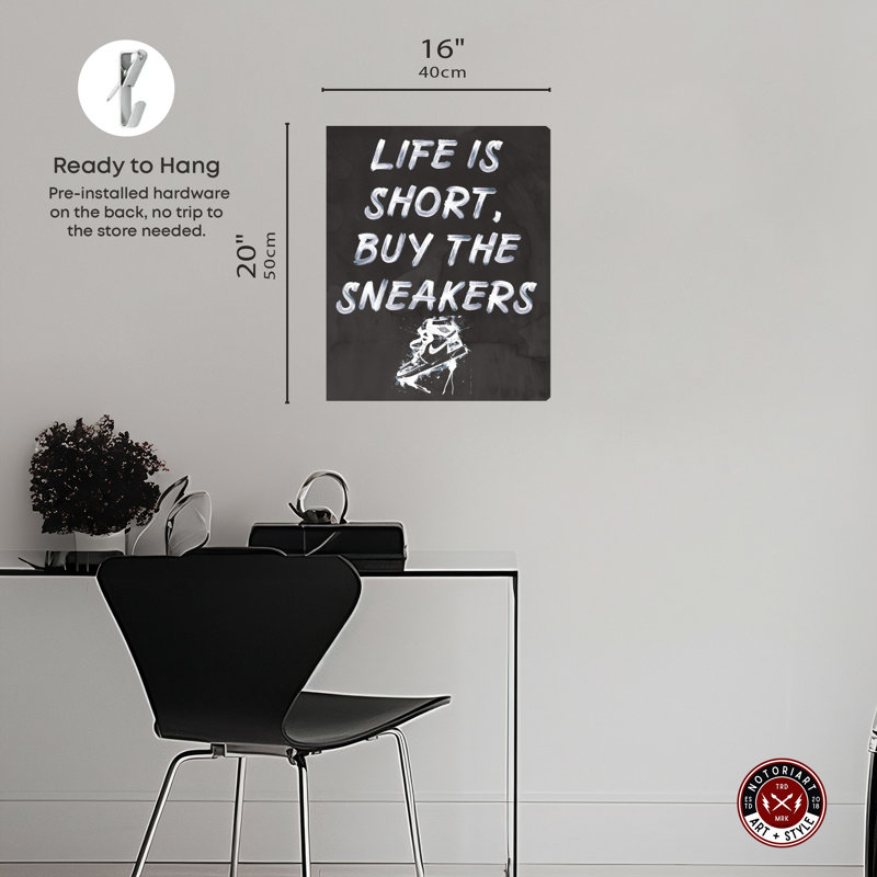 Notoriart, acheter les espadrilles encadrées, art mural 1 pièce, Toile tendue, H 20 po x l 16 po