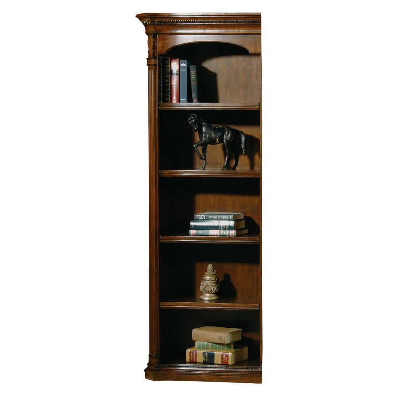Old Walnut Burl Executive Left Pier Bookcase