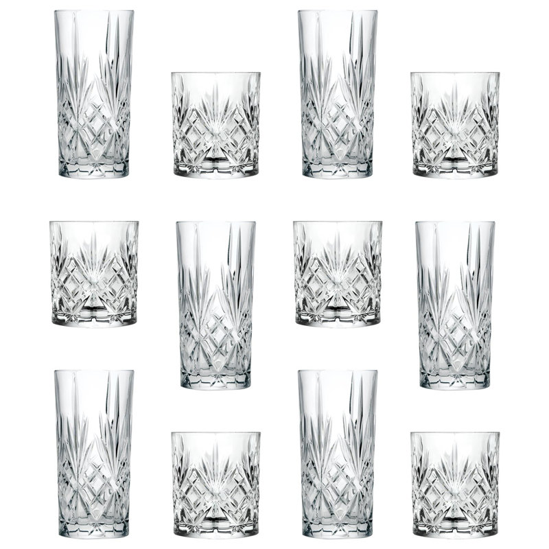 Melodia Highball Glass and Whiskey Glass Set