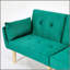 Canapé pliable vert 2 places de 183 cm (72 pouces), revêtement en velours doux, confortable et idéal pour un salon ou un appartement.