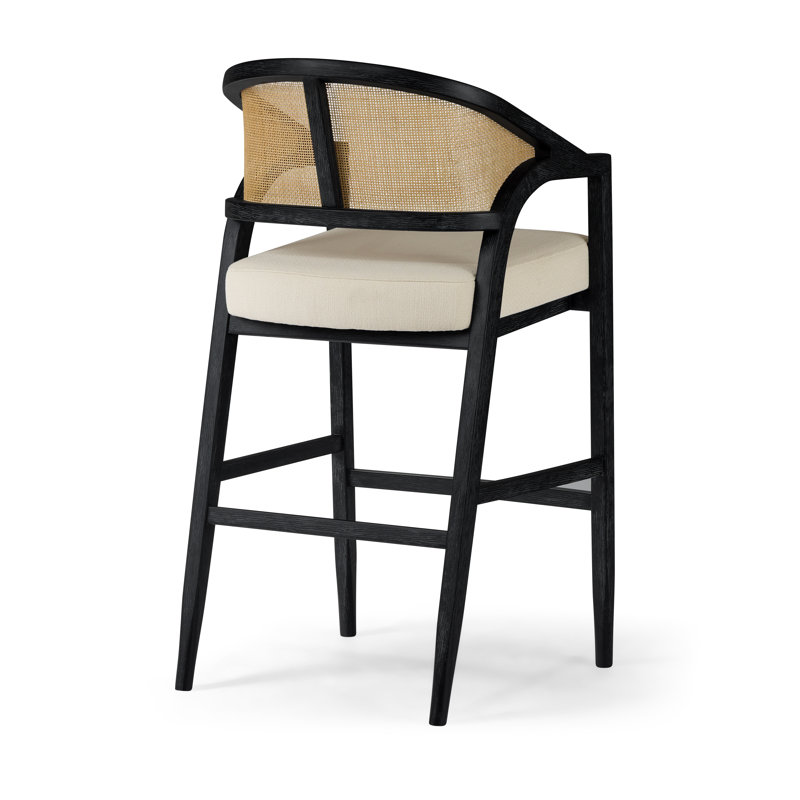 Revêtement en tissu Maven Lane Chloe, Noir, Tabouret de bar (siège d'une hauteur de 30,2 po)