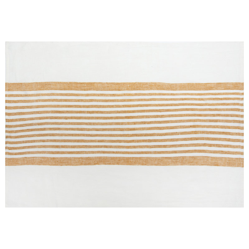 Torchon Camargo, Blanc / moutarde