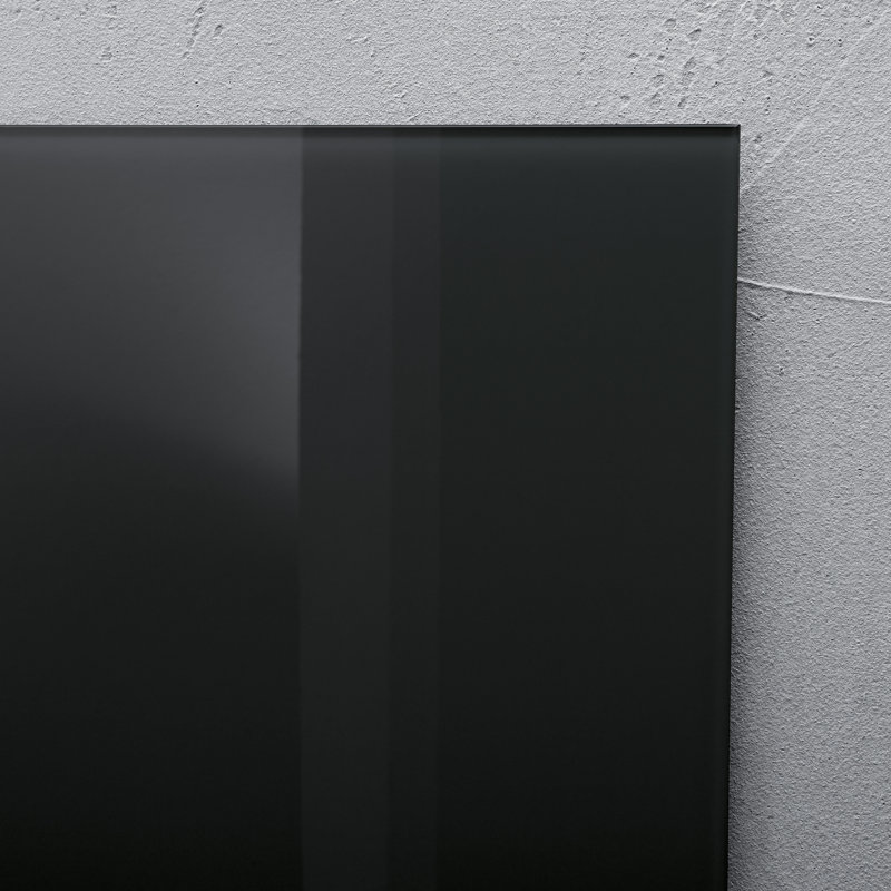 Artverum Wall Mounted Glass Board, Black, 40cm H x 60cm W x 60cm L