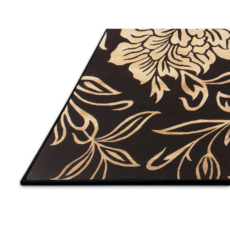 Tapis contemporain brun / beige, Rectangle 5 pi x 7 pi