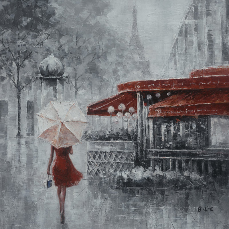Maylene, Paris romantique, peinture sur toile, H 20 po x l 20 po x P 1,5 po