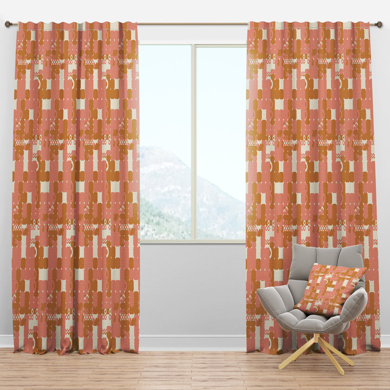 Panneau de rideau simple semi-diaphane avec passe-tringle Design, l 52 po x L 90 po