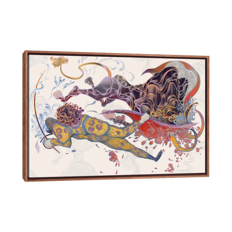 Mandator 1 Piece Painting on Canvas, 152.5 cm H x 101.5 cm W, Classic Brown Wood Framed