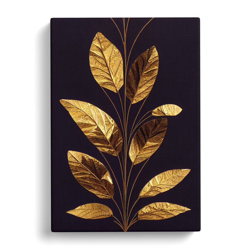 Golden Leaf Vol.2 - Wrapped Canvas, 76cm H x 50cm W x 3cm D