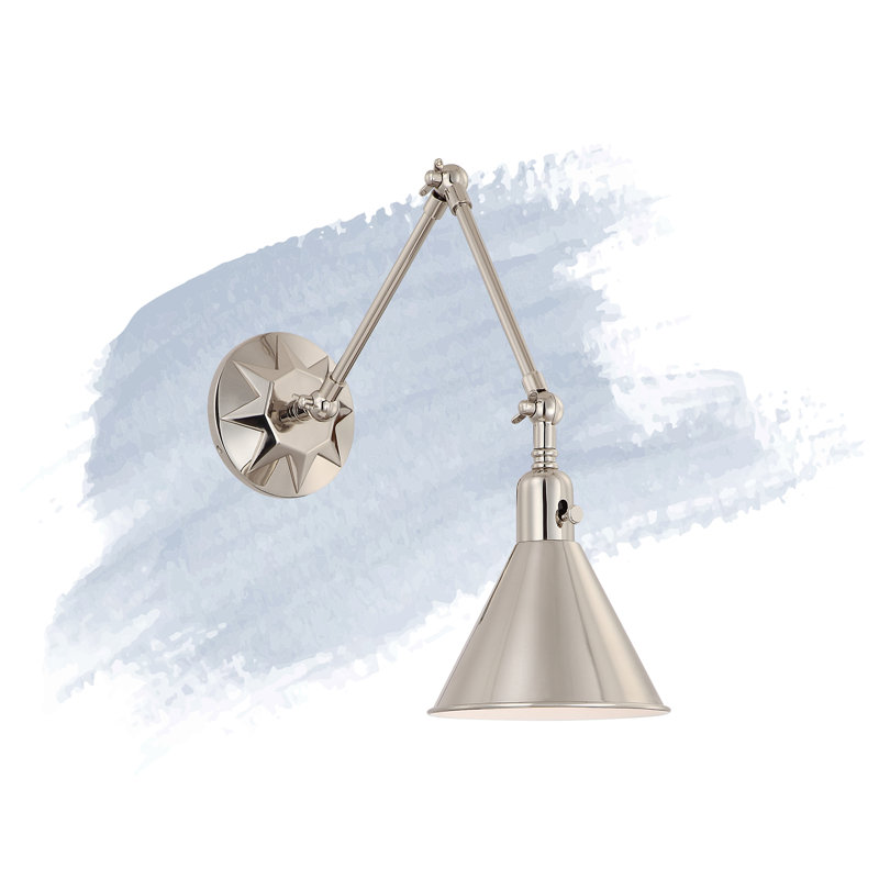 Cattina Swing Arm Sconce, Polished Nickel