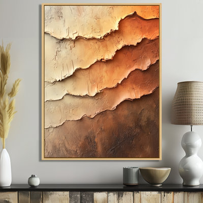 Warm  Waves Clay Texture I - Brown Contemporary Canvas Wall Art