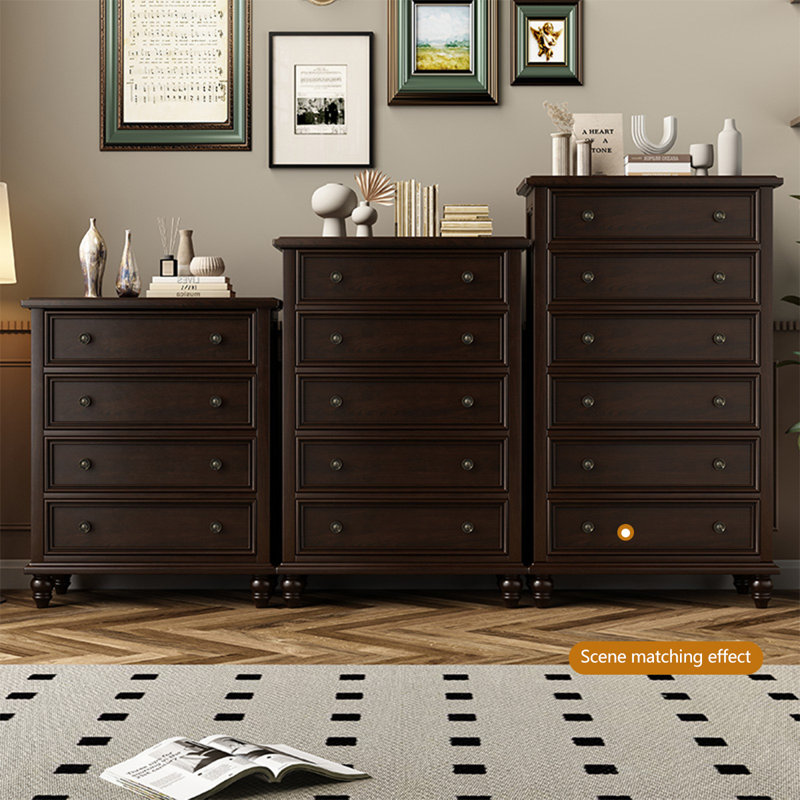 Armoire d'appoint en bois massif de couleur noyer noir