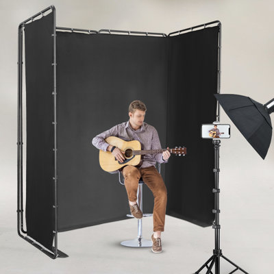 Photography Backdrop Stand With Black Cloth