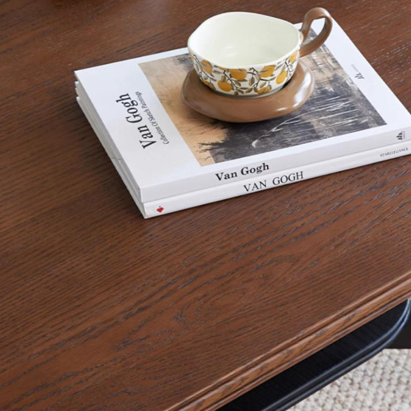 Color-blocking retro design coffee table