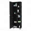 Armoire à linge en miroir, quatre tablettes intérieures, cinq tablettes extérieures - noir-816400069