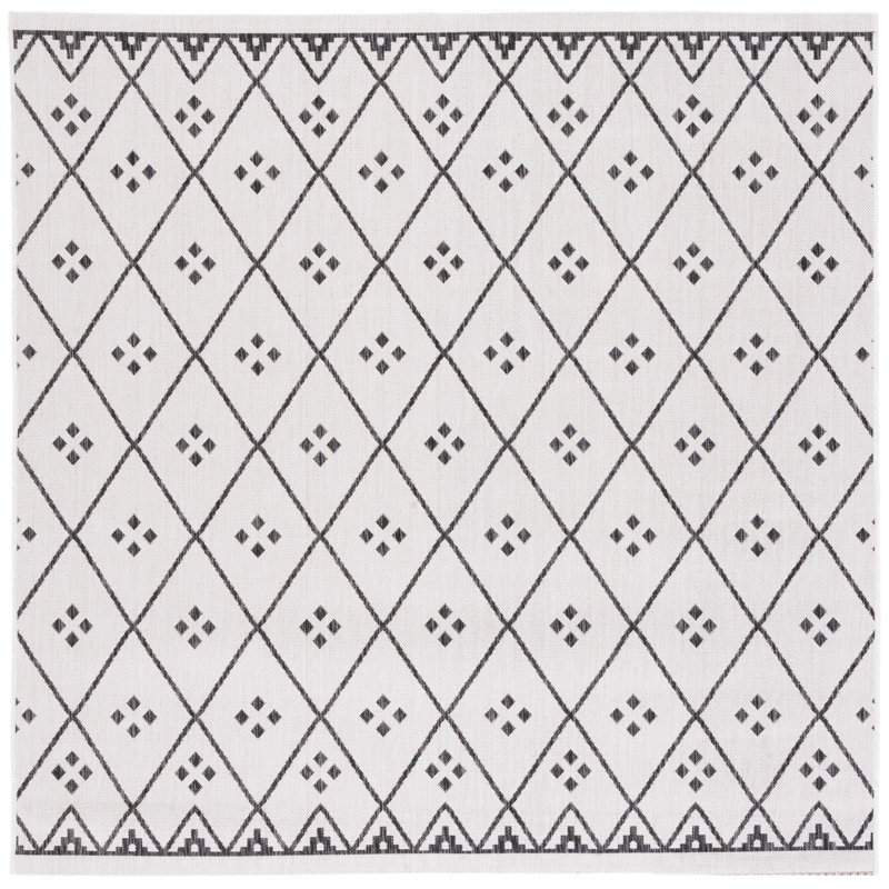 Tapis intérieur / extérieur ivoire Maebel, Carré 6 pi 7 po