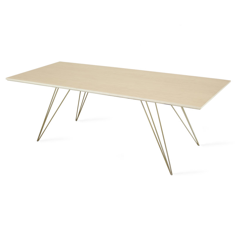 Williams Coffee Table, 18" H x 54" L x 23" W, Brassy Gold, Maple