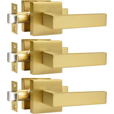 Door Lever with Square Rosette Heavy Duty Solid Levers