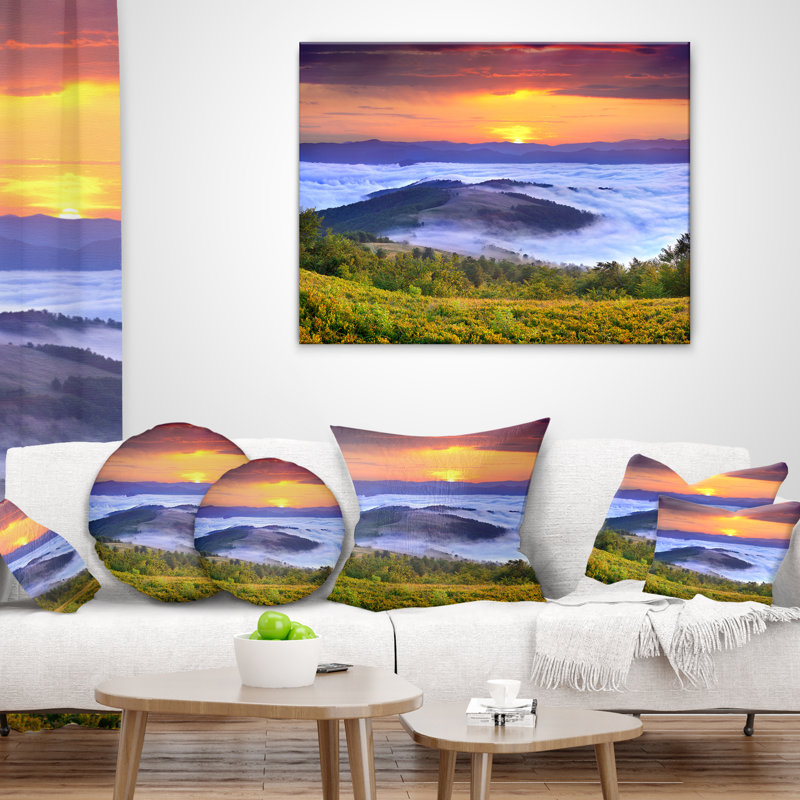 Housse et insert de coussin carré Sunrise, 16 po x 1 po
