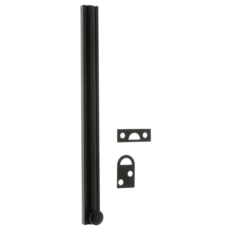 Solid Brass Surface Bolt, Matte Black