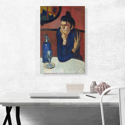 " Femme Cafe - Absinthe Drink 1901 " by Pablo Picasso Painting Print