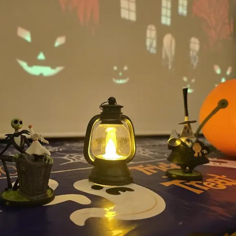 12-pack Mini Lanterns With 4" Flickering Led Candles Black