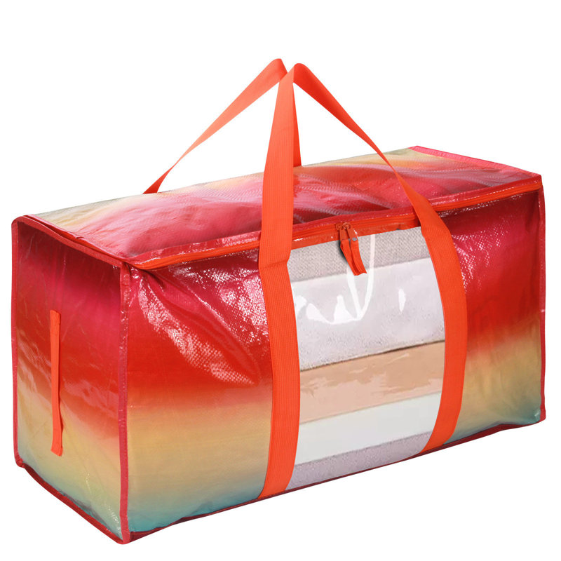  Clothes Storage Bags Large Packing Moving Bags, Closet Organizers and Storage, Heavy Duty Storage Bins Foldable Storage Containers for Clothing, Sweater, Comforter, Bedding, Red