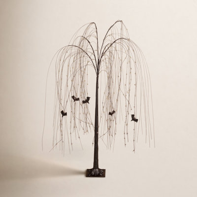Lighted Black Willow Halloween Tree
