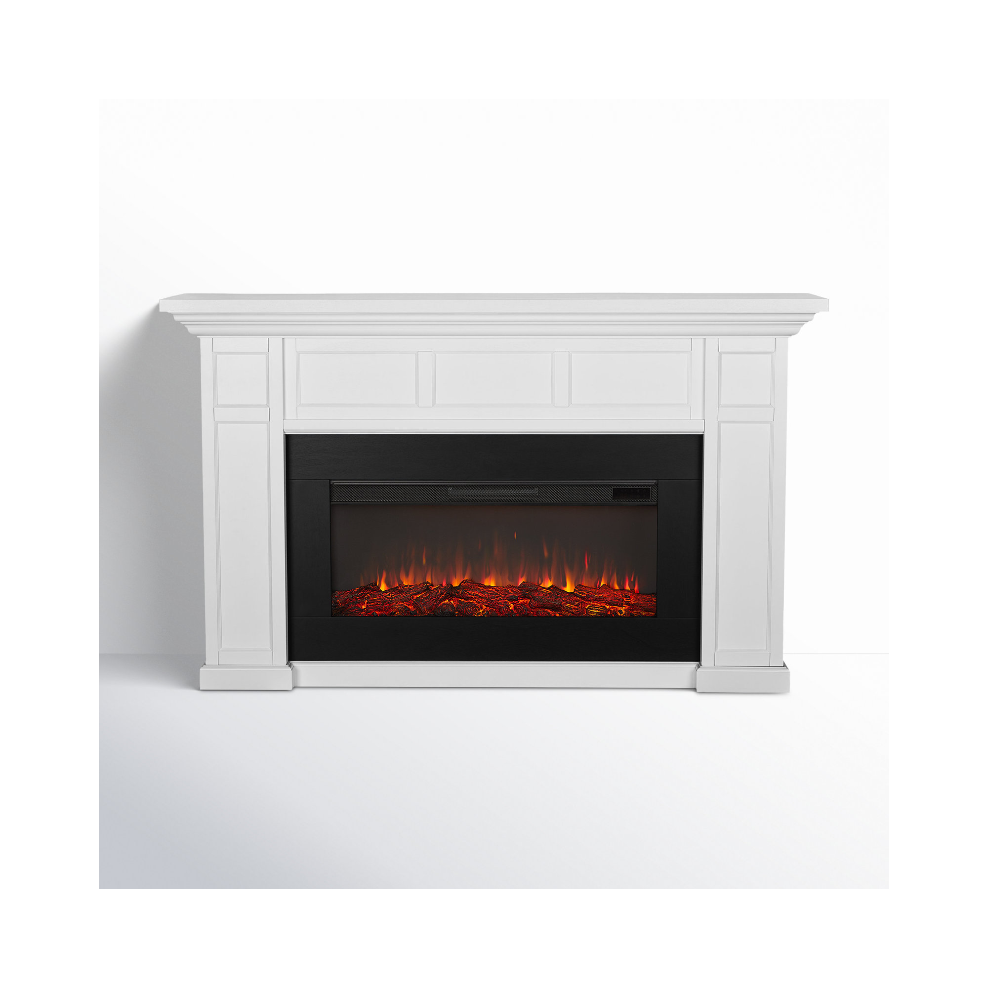 Alcott 75" Landscape Electric Fireplace by Real Flame, Standard, White