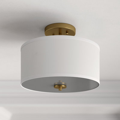 Plafonnier 2 lumières Ralston en laiton naturel