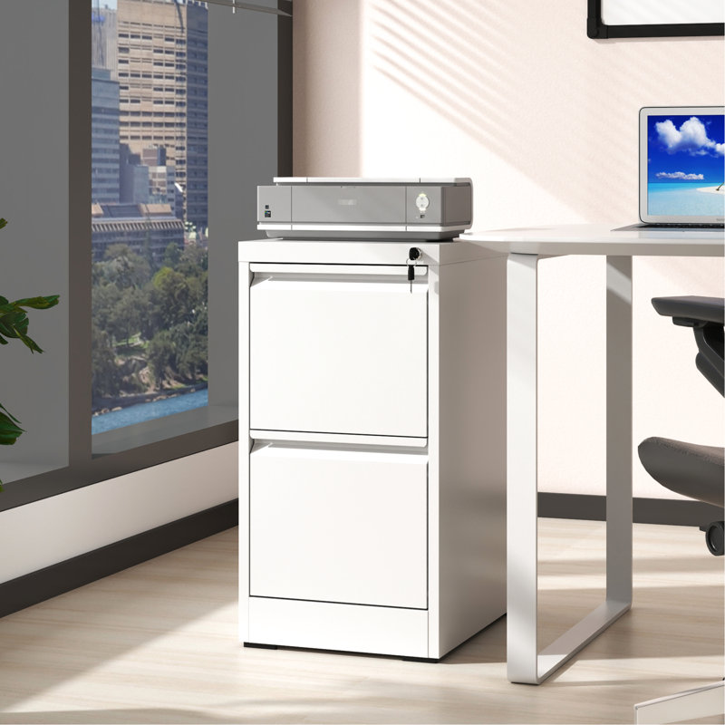 Metal Vertical File Cabinet With Lock, 2 Drawers, For Office/Home, Material, Spacious Storage Lockable Drawer Cabinet, Vertical, Build, Home Office Use