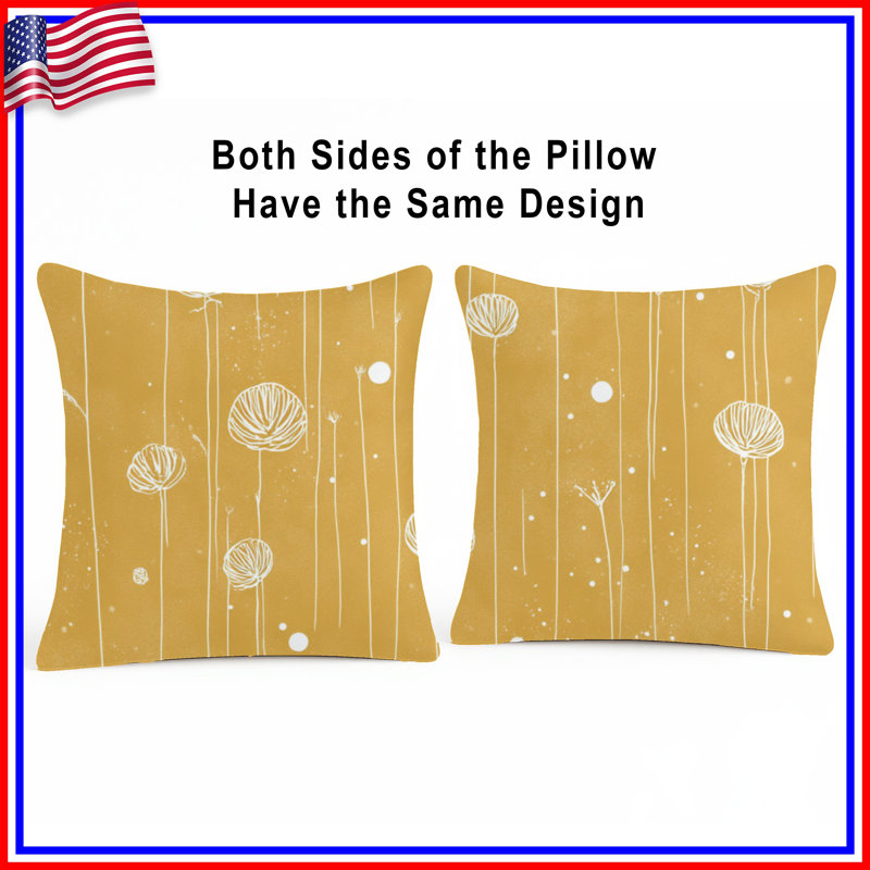 Coussin décoratif fleurs, coussins double face floraux, 18 po x 18 po